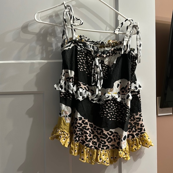 Neutral colored printed tank top - from Anthropologie - Picture 1 of 2